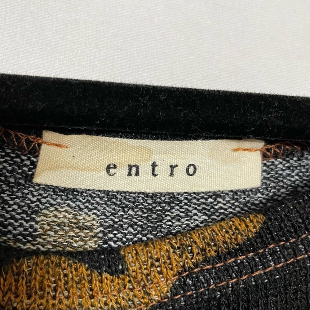 ENTRO Boho Mixed Leopard Print Oversized Dolman Sleeve Lightweight Sweater Top - Picture 3 of 14